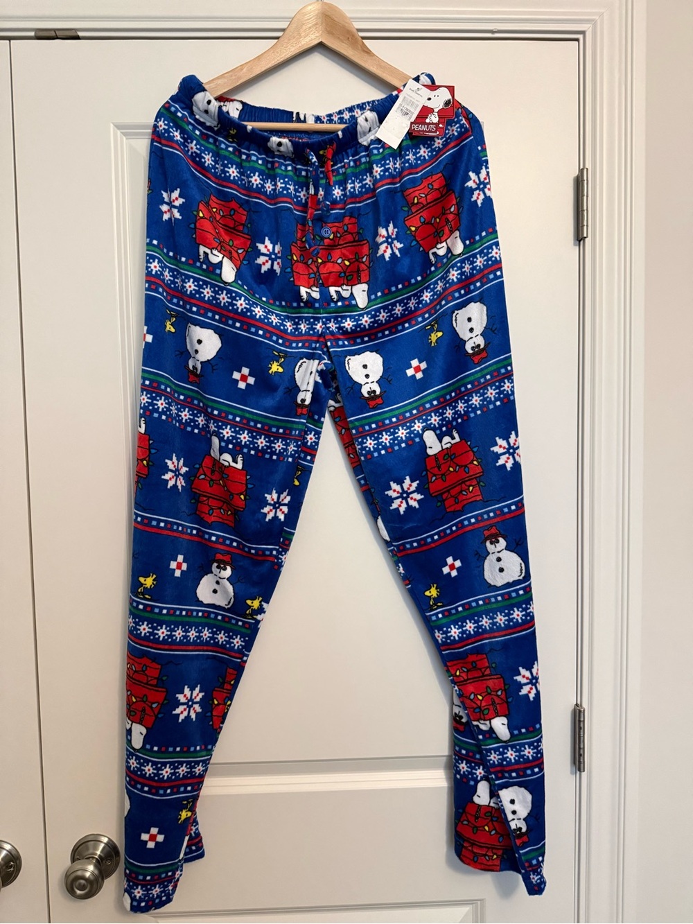 Peanuts Snoopy and Woodstock Holiday Fleece Pajama Pants Size: Large